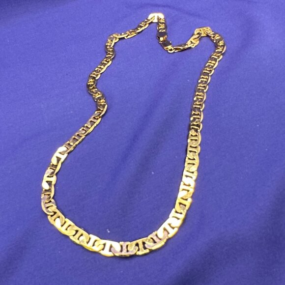14KGP Mariner Link Chain Necklace Unisex Gold-Plated - Picture 3 of 14